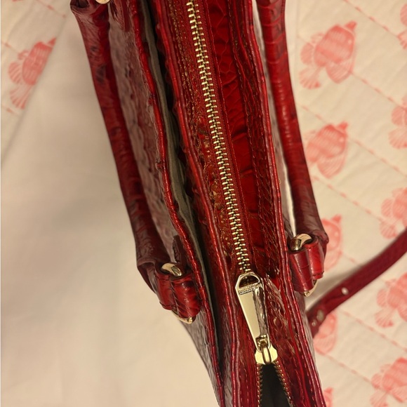 Brahmin Red Croc-Embossed Lena Satchel - Picture 3 of 13